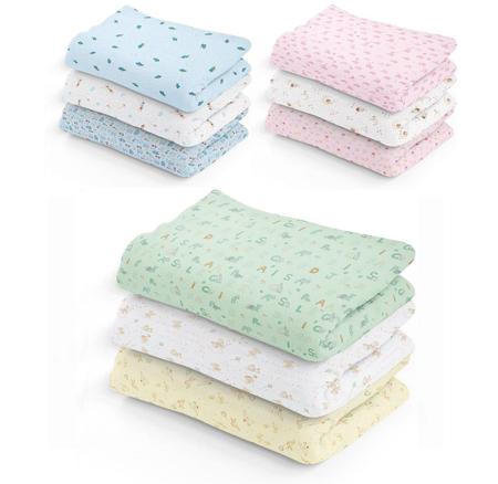 Imagem de Kit 3 cueiro manta flanelado grande aconchego bebe infantil