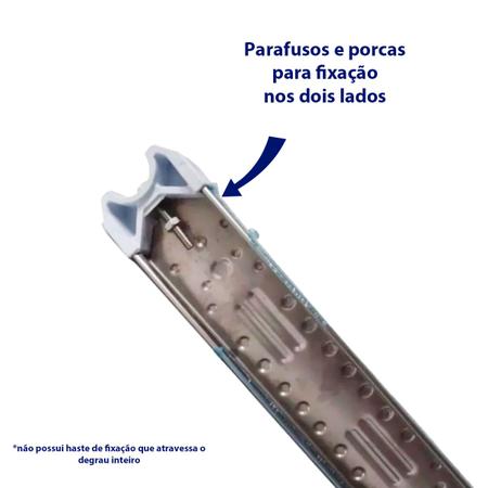 Imagem de Kit 3 Degrau em Inox Reforçado Com Parafusos Para Escada de Piscina
