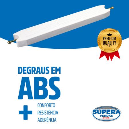 Imagem de Kit 3 Degraus Abs Escadas Inox Tubular Corrimão Piscinas