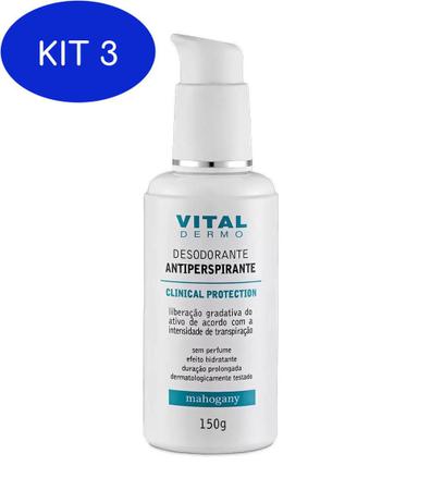 Imagem de Kit 3 Desodorante Clinical Protection Vital Dermo 150G