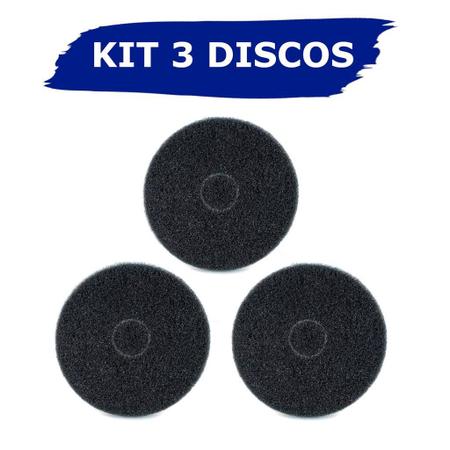 Imagem de kit 3 Discos Removedores preto 410mm Enceradeira Scotch-brite 3m