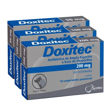 Imagem de Kit 3 Doxitec 200mg 16 Comprimidos - Syntec