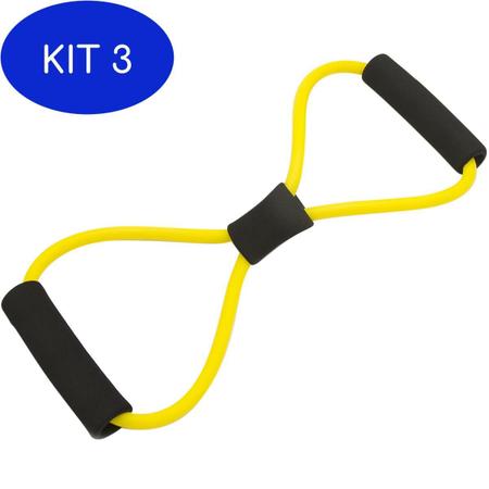 Imagem de Kit 3 Elástico Extensor Oito Tensão Leve ZStorm ZS170922 Amarelo