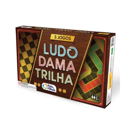 Kit 3 em 1 Damas Ludo e Trilha Jogos Classicos de Tabuleiro em