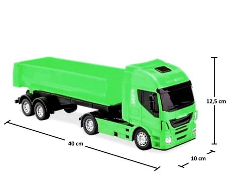 Caminhão Carreta De Brinquedo Iveco Hi-way Tora De Madeira - R$ 57,5