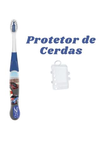 Imagem de Kit 3 Escova De Dentes Infantil Carros Princesas C/ Protetor