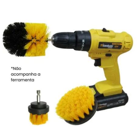 Imagem de Kit 3 Escova Rotativa Limpeza Geral Furadeira Parafusadeira