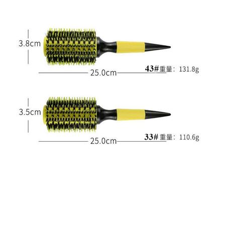 Imagem de Kit 3 Escovas Térmicas Amarela Profissionais Cabelo Cerdas De Javali