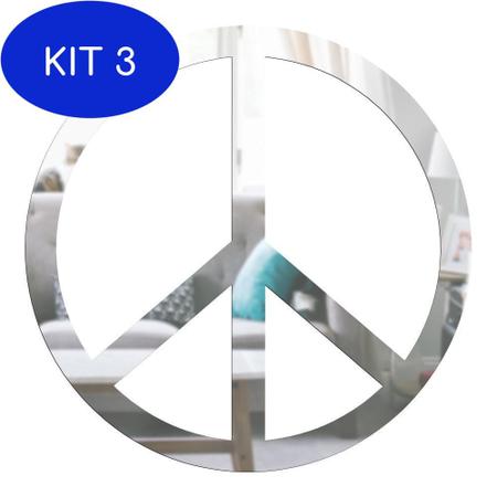 Imagem de Kit 3 Espelho Decorativo - Paz E Amor