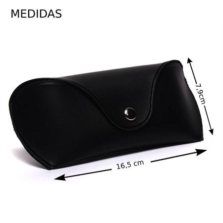 Imagem de Kit 3 Estojo Case Bolsa Porta Óculos De Sol Preto Feminino Masculinlo