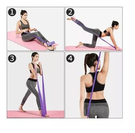 Imagem de Kit 3 Faixas Elástica Thera Band Exercício Fisioterapia Yoga