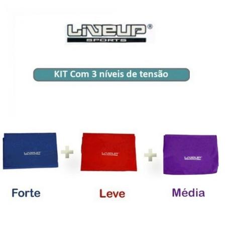 Imagem de Kit 3 Faixas Elasticas em Latex Tensao Leve + Media + Forte Liveup  Liveup Sports 
