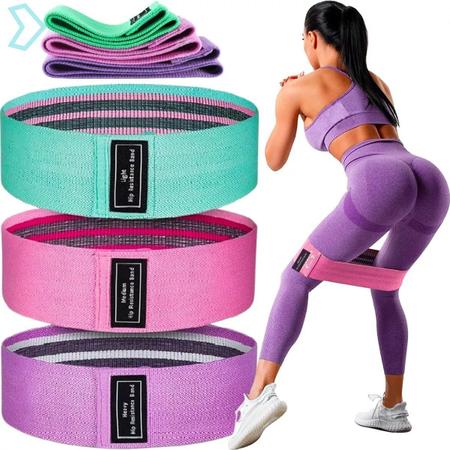 Kit 3 Faixas Elásticas Hip Band Mini Para Treinos Exercício Academia Yoga Pilates Funcional Premium - Pisste Imagem de Kit 3 Faixas Elásticas Hip Band Mini Para Treinos Exercício Academia Yoga Pilates Funcional Premium
