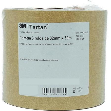 Imagem de Kit 3 Fita de Empacotamento 3M Tartan 2564 32MM X 50M