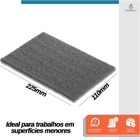 Imagem de Kit 3 Folha Manta Abrasiva Fina Cinza 225x110mm Starfer