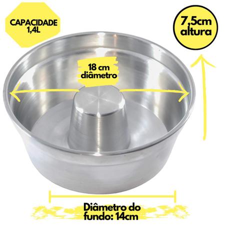 Imagem de Kit 3 Forma Bolo Padaria Pudim Assadeira Nº 16 18 20 Em Aluminio