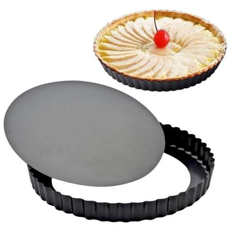 Imagem de Kit 3 Forma Para Tortas E Quiches Aço Com Fundo Removível 26