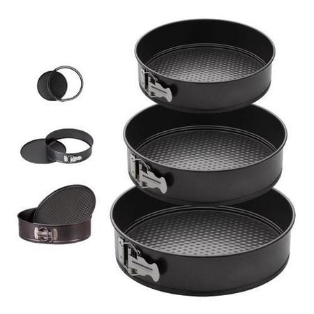 Kit 3 Formas Bolo Torta Com Fundo Removível Antiaderente - Top House Imagem de Kit 3 Formas Bolo Torta Com Fundo Removível Antiaderente