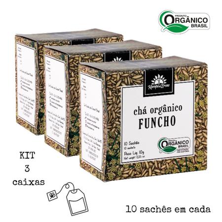 Imagem de Kit 3 Funcho erva Orgânico Certificado 10 sachês por caixa Kampo de Ervas