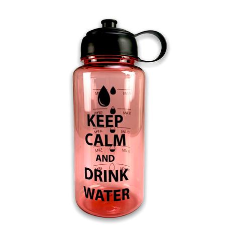 Imagem de Kit 3 Garrafa De Água 1 Litro Horário 8 Às18 Keep Calm Drink Water (1 Lilás / 2 Rosa)