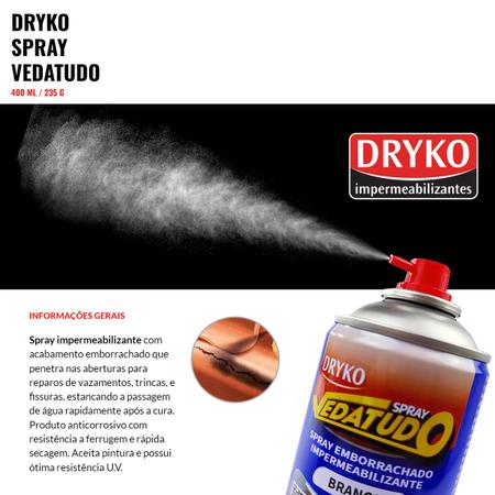 2 Impermeabilizante Spray Borracha Líquida Preto 400ml Dryko