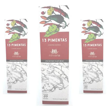 Imagem de Kit 3 Incenso Nirvana 13 Pimentas Natural Limpeza Proteção