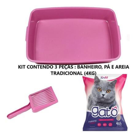 Kit Caixa de Areia Pop Furão Pet para Gatos Marrom - 3 Peças - petbox