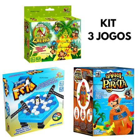 Kit 2 Jogos Brinquedo Pinguim Numa Fria Quebra Gelo Criança + Jogo