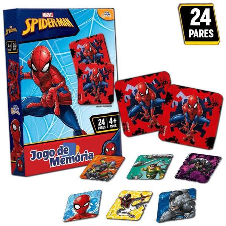 Kit 3 Jogos Homem Aranha Marvel Jogo Da Memória Quebracabeça