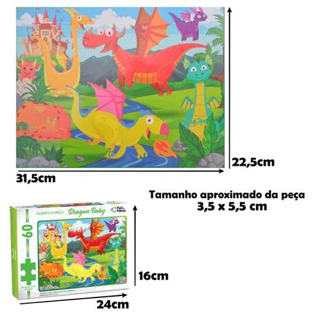 Kit 3 Jogos Infantil Quebra-Cabeca Animais Brinquedo Criança