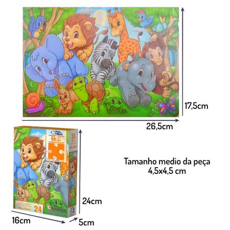 Kit 3 Jogos Infantil Quebra-Cabeca Animais Brinquedo Criança