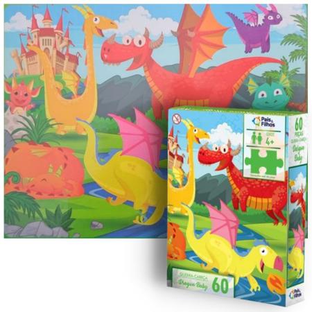 Kit 3 Jogos Infantil Quebra-Cabeca Animais Brinquedo Criança