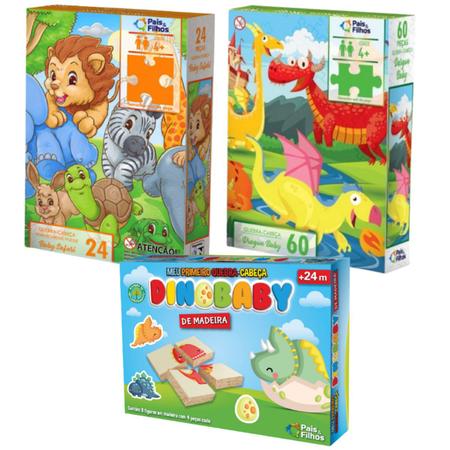 Kit Jogos Quebra Cabeça Infantil