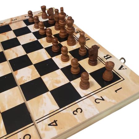 Peças de madeira xadrez tabuleiro jogo damas checker gamão
