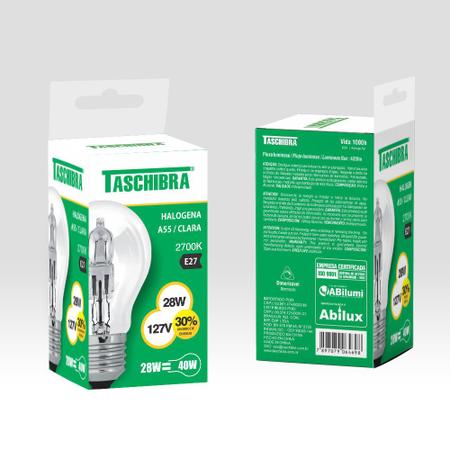 Imagem de Kit 3 Lâmpada Halógena A55 28W 127/220V - Taschibra