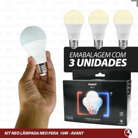 Imagem de Kit 3 Lampada Pera Led Smart 10W Luz Quente/Fria Wi-Fi Alexa Echo Google Home - NEO AVANT