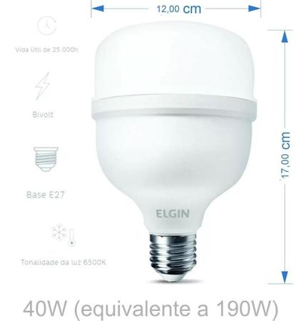 Imagem de Kit 3 lâmpadas bulbo led elgin 48lsb40fld00 t 40w 6500k branco frio