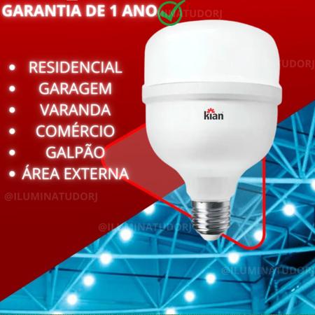 Imagem de Kit 3 Lampadas Led 30w Bulbo Branco Frio 6500k Bivolt Para Casa e Comércio