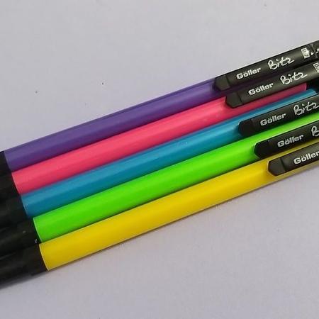 Imagem de Kit 3 lapiseiras 0.7mm neon com borracha novidade escolar