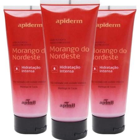 Imagem de Kit 3 Loção Hidratante Corporal Morango Do Nordeste 190G