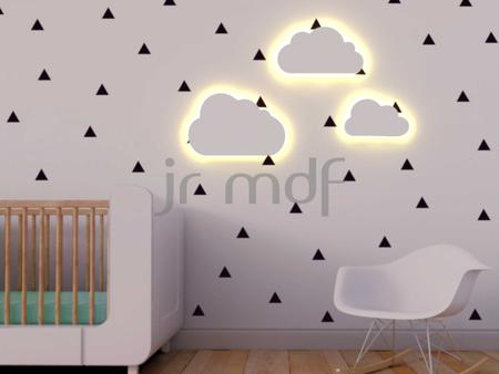 Imagem de Kit 3 Luminárias Led Nuvens Decoração Quarto Infantil