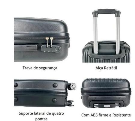Kit 3 Malas De Bordo 10Kg + 3 Frasqueiras Rodinhas 360 Abs - Bracklion Imagem de Kit 3 Malas De Bordo 10Kg + 3 Frasqueiras Rodinhas 360 Abs