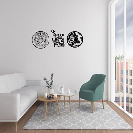 Kit 3 Mandalas Decorativas Religiosas Jesus E Salmo 23 Em Mdf Preto Casa Sala Quarto - MongArte Decor Imagem de Kit 3 Mandalas Decorativas Religiosas Jesus E Salmo 23 Em Mdf Preto Casa Sala Quarto