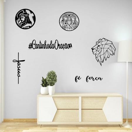 Kit 3 Mandalas Decorativas Religiosas Jesus E Salmo 23 Em Mdf Preto Casa Sala Quarto - MongArte Decor Imagem de Kit 3 Mandalas Decorativas Religiosas Jesus E Salmo 23 Em Mdf Preto Casa Sala Quarto