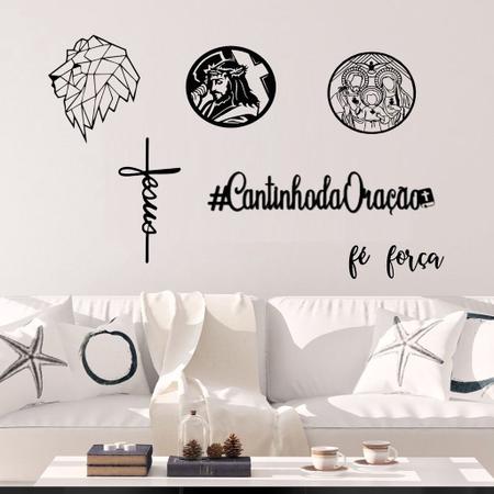 Kit 3 Mandalas Decorativas Religiosas Jesus E Salmo 23 Em Mdf Preto Casa Sala Quarto - MongArte Decor Imagem de Kit 3 Mandalas Decorativas Religiosas Jesus E Salmo 23 Em Mdf Preto Casa Sala Quarto