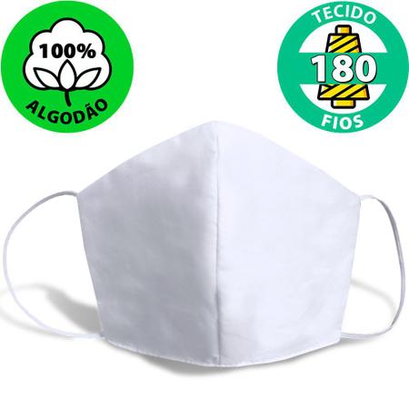 Imagem de Kit 3 Máscaras de Proteção de Tecido 100% Algodão 180 fios Lavável Reutilizável com Elástico - M Emcompre