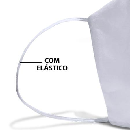 Imagem de Kit 3 Máscaras de Proteção de Tecido 100% Algodão 180 fios Lavável Reutilizável com Elástico - M Emcompre