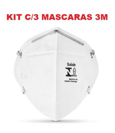 Imagem de Kit 3 Mascaras PFF2 N95 9920H 3M Elastico na cabeça 