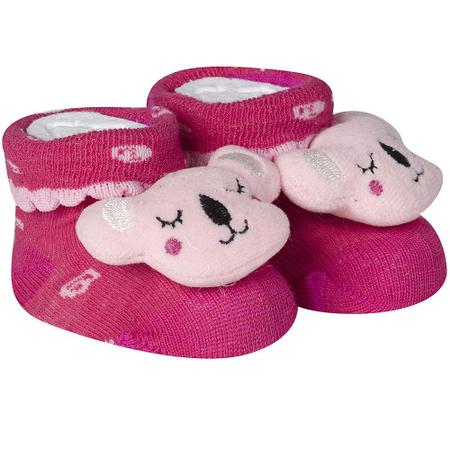 Imagem de Kit 3 Meias Pantufa Bebê Recém Nascido Menina