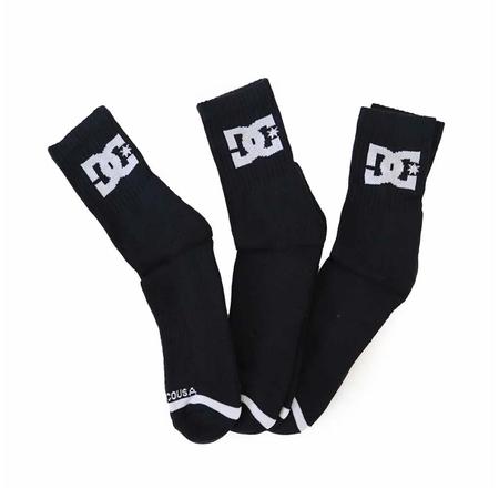 Imagem de Kit 3 Meias Skate Dc Shoes Cano Médio Preto 39 a 42